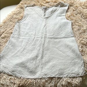 Flax Gray Sleeveless Tank Top with Relaxed Fit